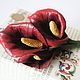 Брошь из натуральной кожи "Calla". Цветы из кожи. Брошь-булавка. IRINA SHASHKINA. Ярмарка Мастеров.  Фото №5
