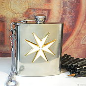 Сувениры и подарки handmade. Livemaster - original item A 119 ml hiking flask with the Order of the Order of St.. John