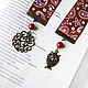 Bookmark ribbon Wisdom with owl brown color, Bookmark, Moscow,  Фото №1