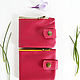 красный кожаный кошелёк-портмоне женский на молнии