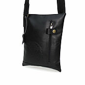 Сумки и аксессуары handmade. Livemaster - original item Men`s bag: Men`s Leather Bag Black Falcon Mod. S55c-712. Handmade.