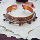 Oriental Garnet and Hematite Bracelet Copper Women's Bracelet India, Hard bracelet, Ulan-Ude,  Фото №1