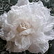 Brooch-pin: Rose white 3D flower, large silk brooch. Brooches. silk fairy tale. Online shopping on My Livemaster.  Фото №2