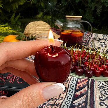 Сувениры и подарки ручной работы. Ярмарка Мастеров - ручная работа Свечи Вишня набор. Handmade.