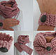 Set scarf Snood cowl and mitts, knitted womens pink. . MiRa. Online shopping on My Livemaster.  Фото №2