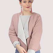 Одежда handmade. Livemaster - original item Jacket coat pink wool and stitch grey white. Handmade.