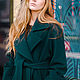Coat with belt 'Emerald', Coats, Moscow,  Фото №1