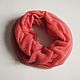 Order Snood knitted from kid mohair pink coral, snood in two turns. Scarfland. Livemaster. . Snudy1 Фото №3
