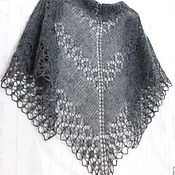 Аксессуары handmade. Livemaster - original item Graphite Mohair Shawl. Hand Knit Lace Shawl. Handmade.
