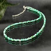 Работы для детей, handmade. Livemaster - original item Women`s beads made of natural stones green corundum. Handmade.