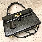 Сумки и аксессуары handmade. Livemaster - original item Classic bag made of genuine crocodile leather, in black!. Handmade.