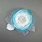 Украшения handmade. Livemaster - original item Windy Rose Brooch - Handmade flower made of Turquoise fabric. Handmade.