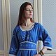 Dress with hand-printed (painted) in the boho style Fairy Tale blue. Dresses. Kupava - ethno/boho. Online shopping on My Livemaster.  Фото №2