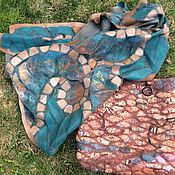Сумки и аксессуары handmade. Livemaster - original item Bag-shopper felted red-emerald. Handmade.