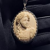 Украшения handmade. Livemaster - original item Victoria – carved cameo pendant made of mammoth tusk. Handmade.