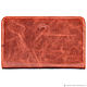 Leather clutch 'Willie' (red antique). Wallets. Russian leather Guild. My Livemaster. Фото №4