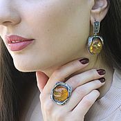 Украшения handmade. Livemaster - original item Jewelry set with Baltic amber made of 925 silver ALS0015. Handmade.
