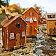 Осень отражается в лужах Итальянские домики дрифтвуд 7-10 см. Домики. AdriaticArt_Julia. Ярмарка Мастеров.  Фото №4