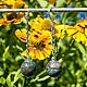 Серьги с зеленой яшмой. Серьги классические. Андрей. Ярмарка Мастеров.  Фото №4