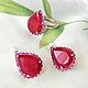 Серьги, кольцо 18,0 с рубином из серебра. Комплекты украшений. Silveralbina. Ярмарка Мастеров.  Фото №6
