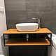 Console under the sink from the array. Cabinet-stand in the bathroom made of wood, Furniture for baths, Moscow,  Фото №1