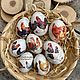Набор декоративных яиц из дерева "Петух и курочка" (8 штук). Пасхальные яйца. Творческая мастерская Донсковой К. Ярмарка Мастеров.  Фото №5