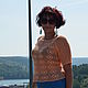 Peach crochet blouse, Shirts-nets, Gurevsk,  Фото №1
