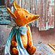 Artist teddy Fox Autumn OOAK created with orange vintage plusch, Teddy Toys, Kazan,  Фото №1
