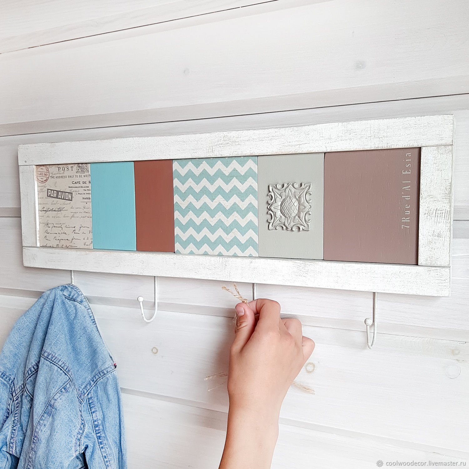 Деревянная вешалка на стену Shabby в интернет-магазине на Ярмарке ...