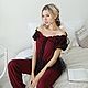 Пижама Пряная вишня. Пижамы. Дизайн-студия Slada Fashion. Ярмарка Мастеров.  Фото №4