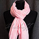 Single-color pink stole made of Italian cambric. Shawls1. Platkoffcom. My Livemaster. Фото №6