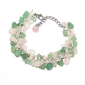 Украшения handmade. Livemaster - original item Bracelet stones rose quartz and green aventurine. Handmade.