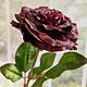 Роза тёмная из полимерной глины. Цветы. Цветочный образ. Ярмарка Мастеров.  Фото №6