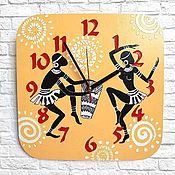 Kitchen wall clock Tea with chamomile, hand-painted clock