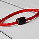 Tibetan style bracelet Red thread with black tourmaline. Bracelet thread. The star of Siberia. My Livemaster. Фото №4