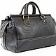 Order Leather travel bag Small black. Russian leather Guild. Livemaster. . Valise Фото №3