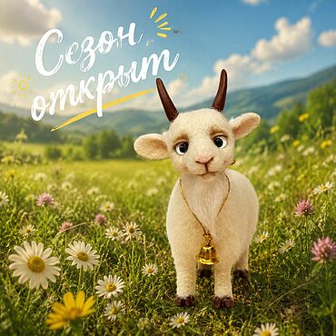 Куклы и игрушки ручной работы. Ярмарка Мастеров - ручная работа Козлик игрушка из шерсти. Handmade.