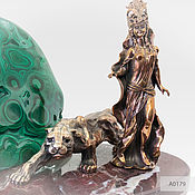 Для дома и интерьера handmade. Livemaster - original item A gift for the new year 2022 to the head of Diana and puma: bronze, malachite. Handmade.
