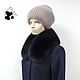 Fur detachable collar of Fox fur. Black. TK-470, Collars, Ekaterinburg,  Фото №1