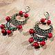 Order Slavic earrings coral 'boyar'. BijouSiberia. Livemaster. . Earrings Фото №3