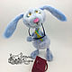 Master-class 'Hare-Professor' (description of the knitting). Courses and workshops. Knitted toys. My Livemaster. Фото №4