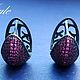 Серьги с малиновой шпинелью ,,KALACHIK,,. Серьги-калачи. Tati Style. Ярмарка Мастеров.  Фото №8