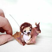 Миниатюрный мишка амигуруми 3,5 см вязаная игрушка