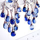 Silver earrings with spinel chandelier 'IndigoVIP', Earrings, Krasnogorsk,  Фото №1
