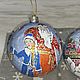 Заказать Ëлочный шар с дедом Морозом и Снегурочкой. Stainedglassday (STAINEDGLASSDAY). Ярмарка Мастеров. . Елочные игрушки Фото №3
