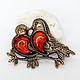 Брошь Голубки влюбленные. Брошь-булавка. amber brooch. Интернет-магазин Ярмарка Мастеров.  Фото №2