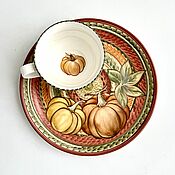Посуда handmade. Livemaster - original item teacups: pumpkin. Golden autumn. Handmade.