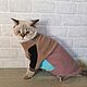 Заказать Одежда для кошек "Пальто флисовое - Песочно-лиловый". Happy-Sphynx. Ярмарка Мастеров. . Одежда для питомцев Фото №3