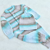 Одежда детская handmade. Livemaster - original item A set for a newborn from a jumpsuit and a cap. 100% cotton. Handmade.