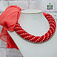 Bufanda-nido con el coral ' Flamencos'. Necklace. Fabulous decoration (shpigajewelry). Интернет-магазин Ярмарка Мастеров.  Фото №2
